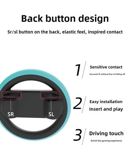 2PCS Racing Steering Wheel for Nintendo Switch Joy-Con Controllers — Hand Grip for Mario Kart 8 Deluxe