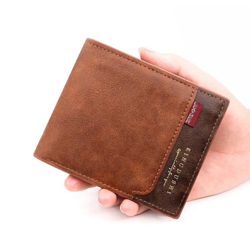 Personalized Men’s Short Wallet – High-Quality Classic Card Holder with Zipper Coin Pocket & Money Clip
