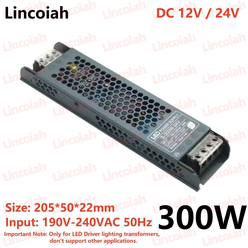 LED Power Supply Adapter - DC 12V 24V Transformer Driver for 60W-400W Lighting Systems