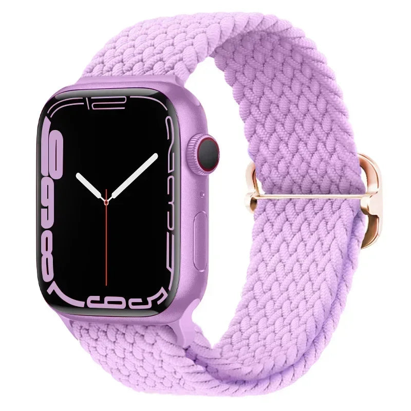 Braided Nylon Apple Watch Band – Adjustable Sport Strap Compatible with Ultra 2, Series 10/9/8/7/6/SE (40–49mm) Wrist Bracelet