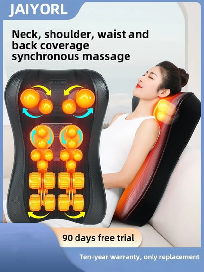 JAIYORL Electric Shiatsu Neck Massage Pillow – Deep Kneading Heat Cushion for Shoulder and Muscle Relaxation