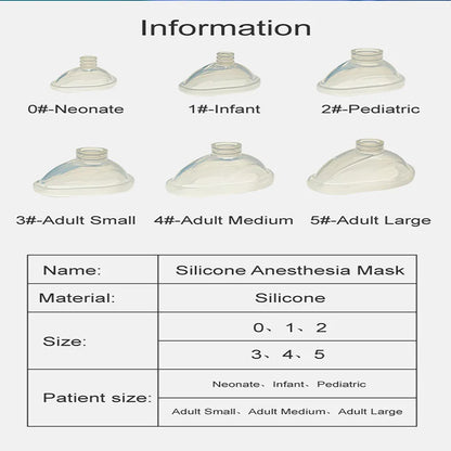 BamuCare Reusable Silicone Anesthesia Mask – First Aid Training Resuscitation Mask for Adult, Child & Infant