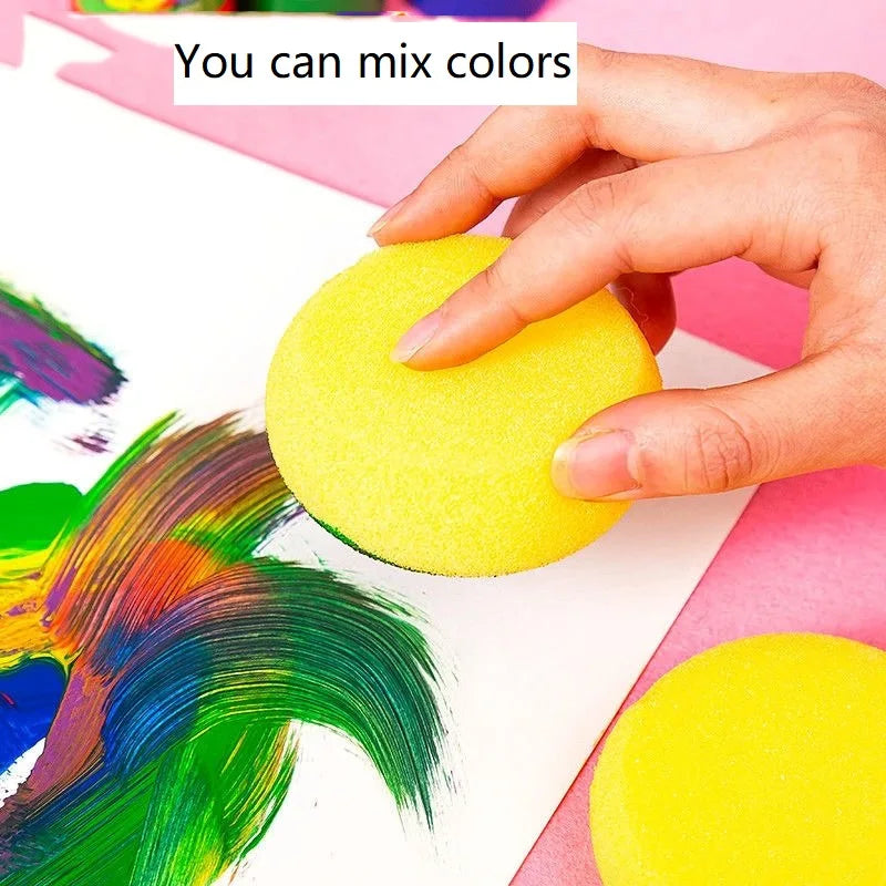 5/10/15 PCS Round Coloring Sponges — Watercolor & Craft Painting Sponge Set for Art Projects