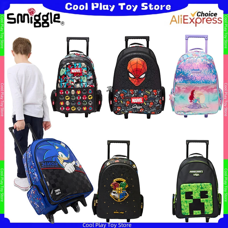Genuine Australia Smiggle Trolley Backpack — Children’s School Bag & Travel Luggage Anime Backpack Gift