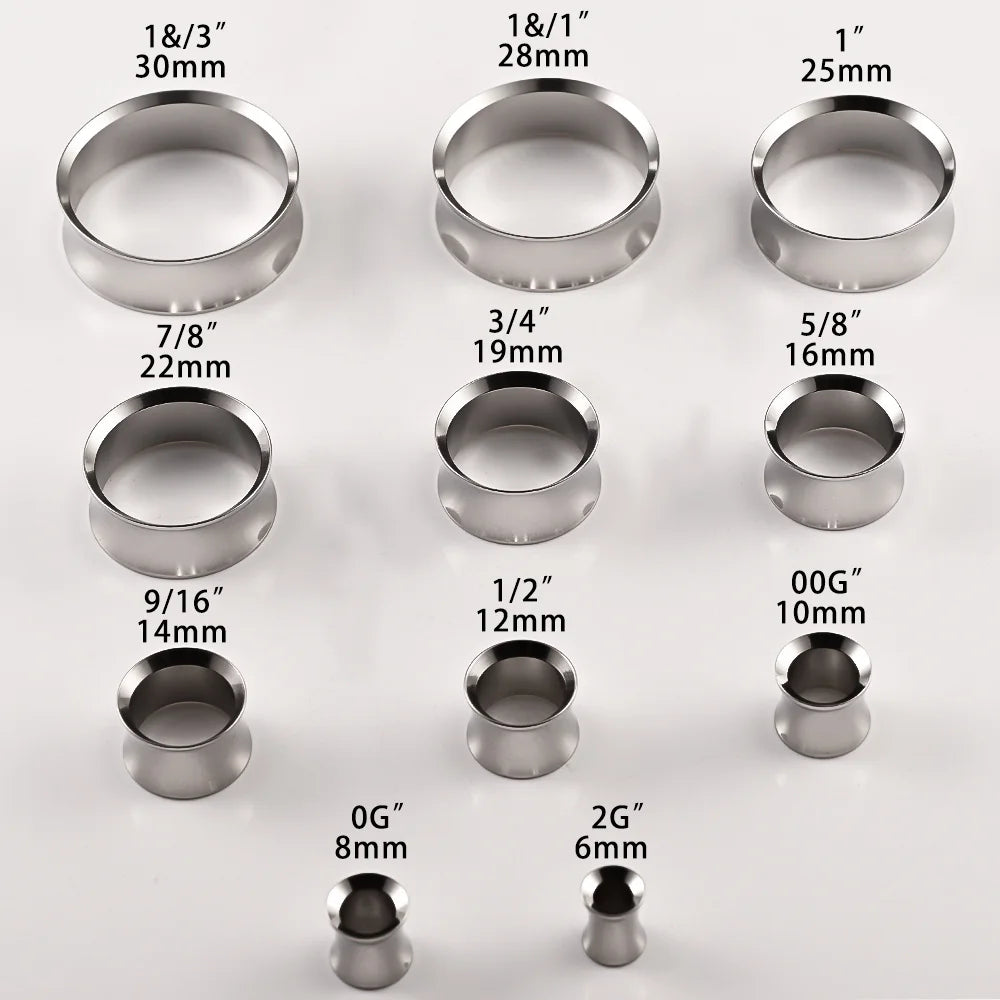Doearko Stainless Steel Ear Gauges Round Tunnels Plugs Body Jewelry Expander for Women