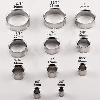 Doearko Stainless Steel Ear Gauges Round Tunnels Plugs Body Jewelry Expander for Women