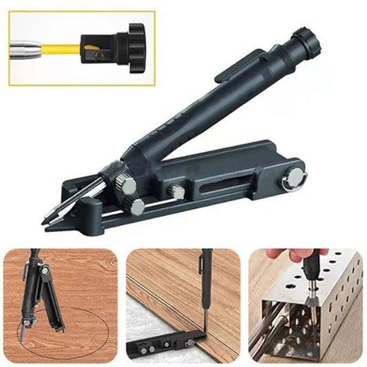 Multi-Function Scribing Ruler - Contour Gauge Measuring Tool for Woodworking, Carpentry & Construction