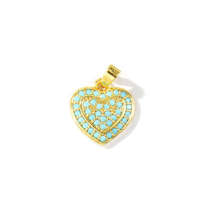 Blue Cubic Zirconia Ocean Charm Pendant Set – 18K Gold Plated Starfish, Mermaid & Conch DIY Necklace Jewelry