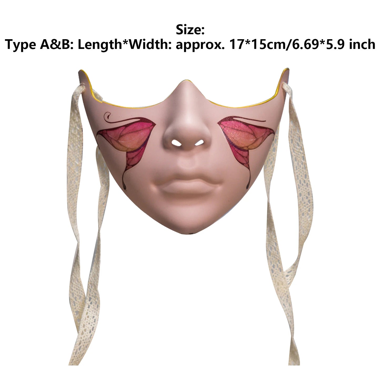 Cyberpunk Mechanical Half Face Mask — Technological Wings Mask for Men & Women, Halloween, Carnival, Dress-Up Props