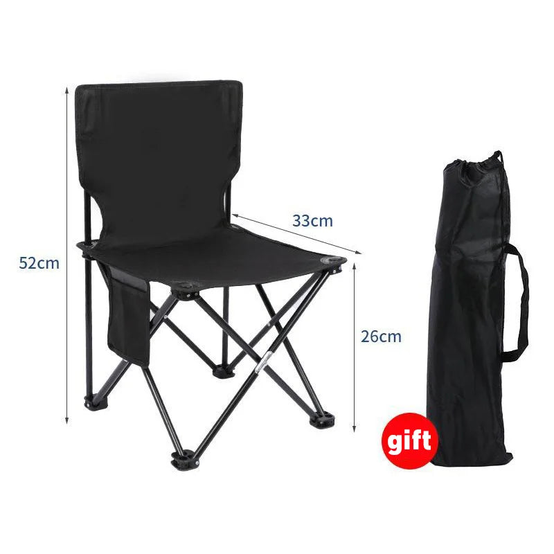 Outdoor Folding Chairs – Metal Camping & Fishing Chairs, Portable Hiking, Picnic, Beach, and Moon Sketching Stools for Tourists