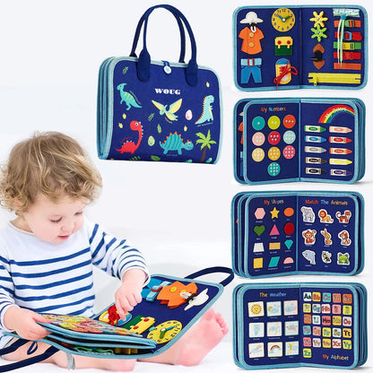 Montessori Busy Book – Portable Educational Toy for Toddlers, Travel Activity Board, Fine Motor Skills & Early Learning