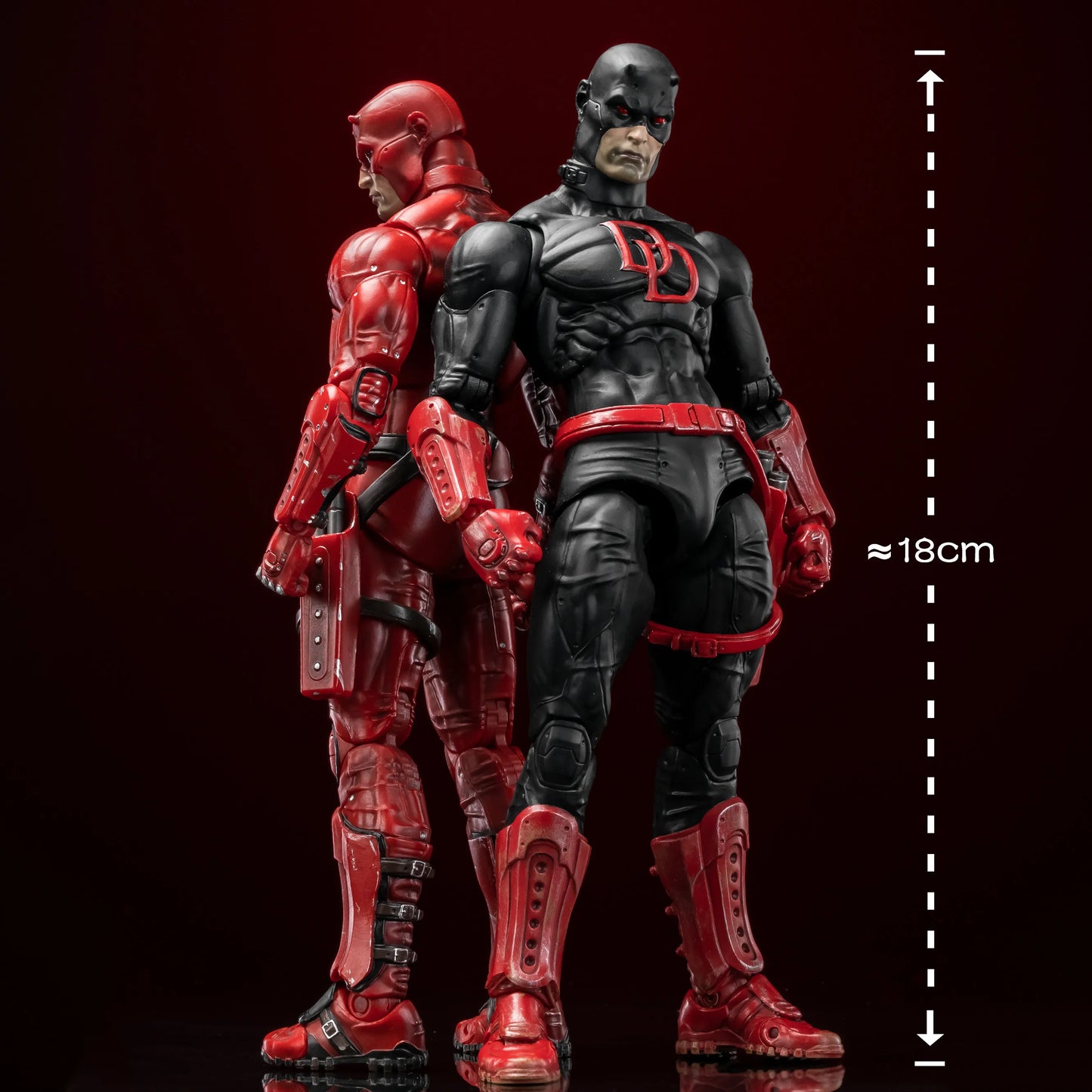 FlefToys Marvel Daredevil Action Figure — 8" Classic Red Shadowland Reborn Black, Devil Defenders Matt Murdock Legends In Stock
