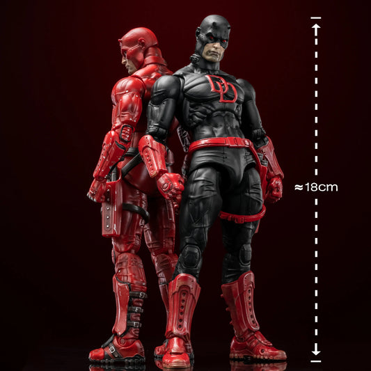 FlefToys Marvel Daredevil Action Figure — 8" Classic Red Shadowland Reborn Black, Devil Defenders Matt Murdock Legends In Stock