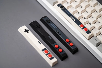 Retro Gamepad Keycap 6.25u Spacebar – Artisan ABS Keycap for MX Switches, Black & White for Mechanical Gaming Keyboards