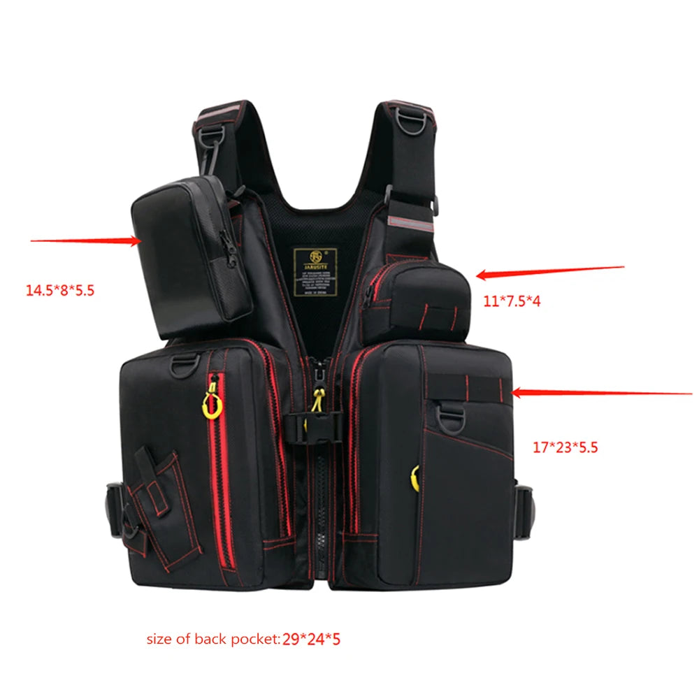 Multi-Functional Life Jacket Vest for Outdoor Fishing – Safety Vest with Storage Pockets & Buoyant Materials