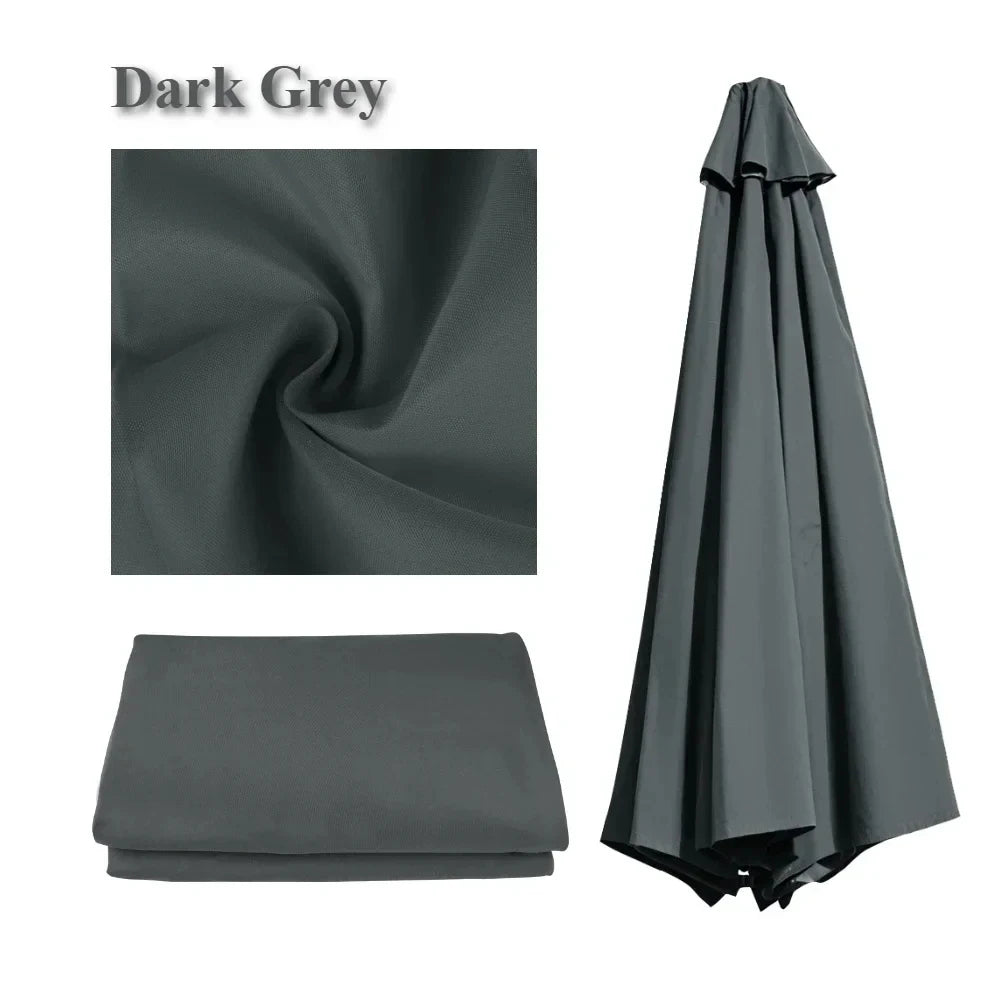Universal Replacement Patio Umbrella Canopy – Waterproof Sunshade Cover for Garden Parasol (2m/2.5m/2.7m/3m, 6 & 8 Ribs)
