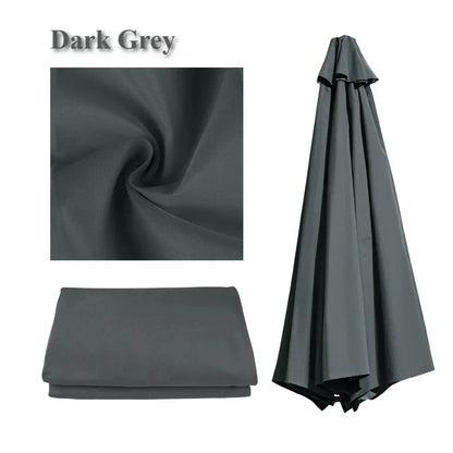Universal Replacement Patio Umbrella Canopy – Waterproof Sunshade Cover for Garden Parasol (2m/2.5m/2.7m/3m, 6 & 8 Ribs)