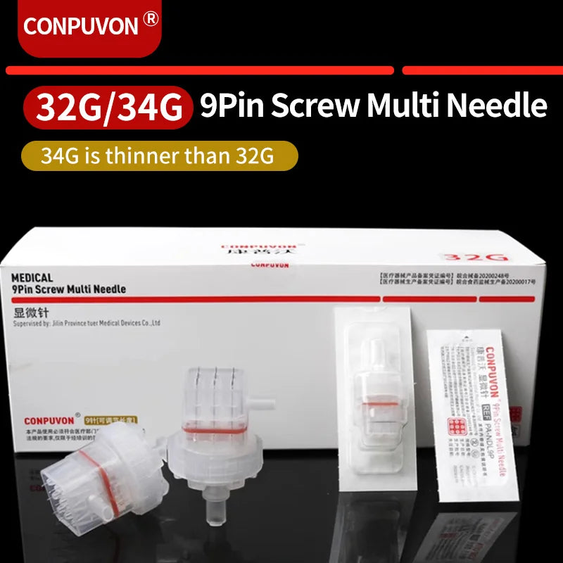 32G/34G Medical Disposable Nine-Needle Head – Pain-Free Ultra-Fine Connection for Beauty Machines