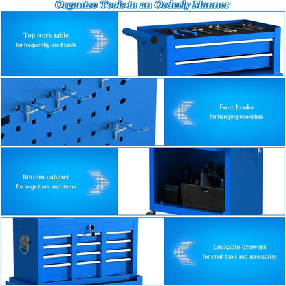 8-Drawer Rolling Tool Chest – Mobile Tool Box with Wheels, Garage Storage Cabinet