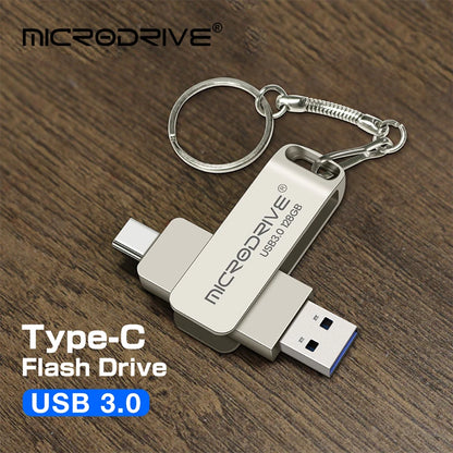 Type-C USB 3.0 Flash Drive – 64GB to 128GB Pen Drive for Phone & PC, Ideal Gift