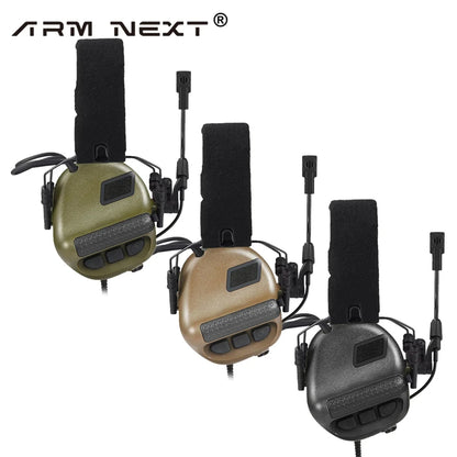 ARM NEXT F10 Tactical Headset — Noise-Canceling Hunting & Shooting Headphones with Brackets, Compatible with Wendy M-LOK ARC Helmet