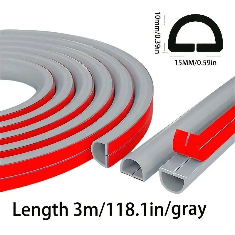 Cable Management Sleeve - 118" Self-Adhesive PVC Cord Hider for Wall & Floor, Insulated Wire Cover
