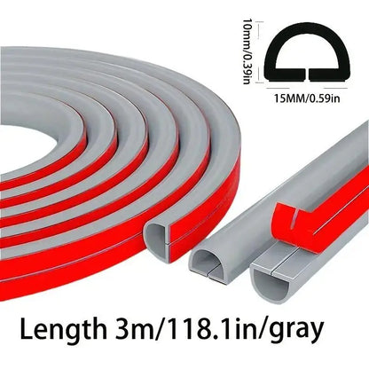 Cable Management Sleeve - 118" Self-Adhesive PVC Cord Hider for Wall & Floor, Insulated Wire Cover