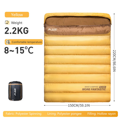 BSWOLF 2-Person Four Seasons Camping Sleeping Bag – Portable Winter Outdoor Travel & Hiking Bag