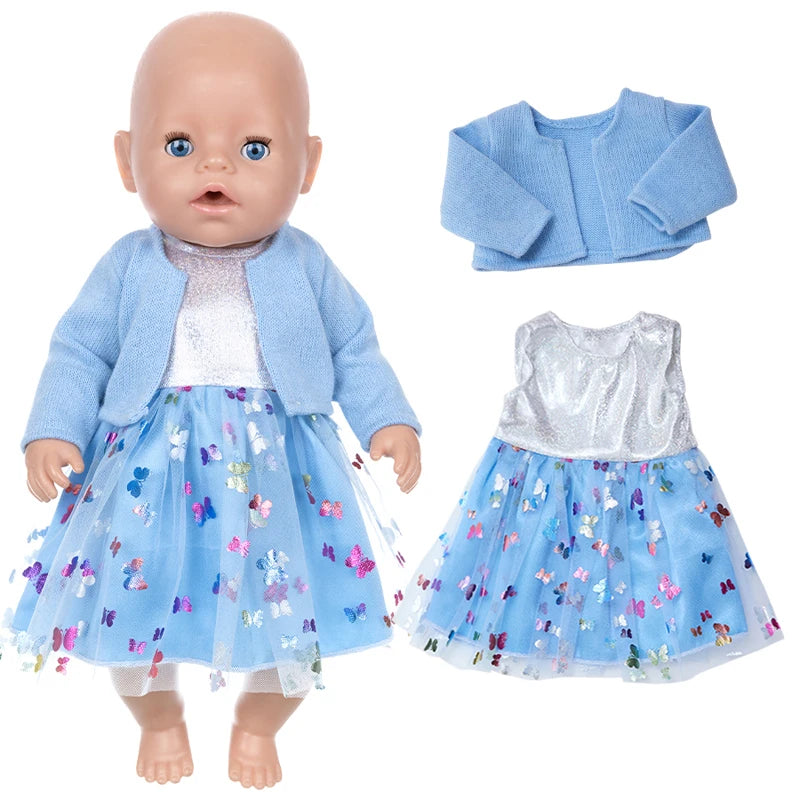18-Inch Girl Doll Clothes – Pink Coat & Office Dress Outfit, Baby Girl Doll Gift Toy