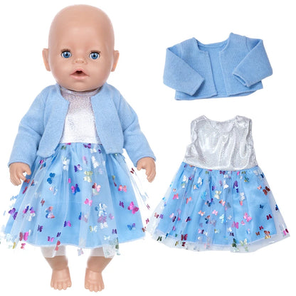 18-Inch Girl Doll Clothes – Pink Coat & Office Dress Outfit, Baby Girl Doll Gift Toy