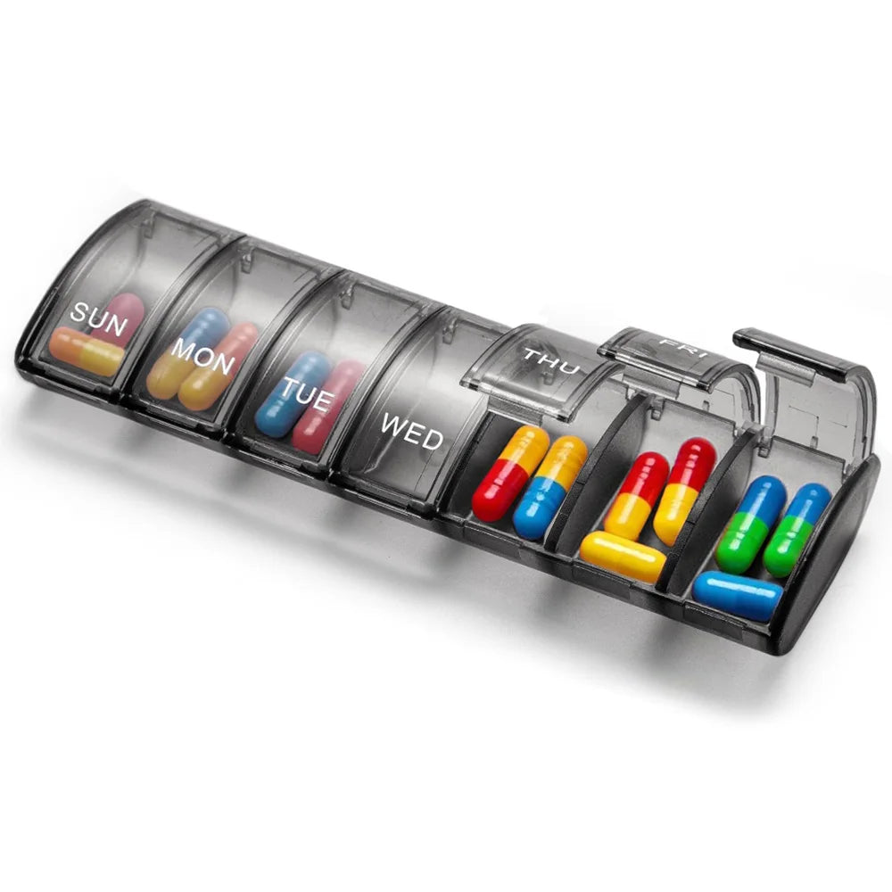 Weekly Pill Organizer - Extra-Large Medicine & Vitamin Planner Case for Travel and Daily Use