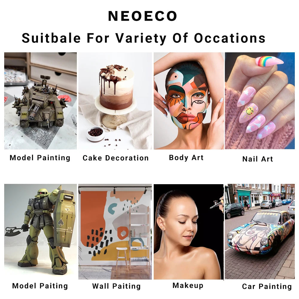 Portable Rechargeable Wireless Airbrush with Compressor – Single Action Spray Gun for Face, Beauty, Nail Art, Tattoo & Cake Painting