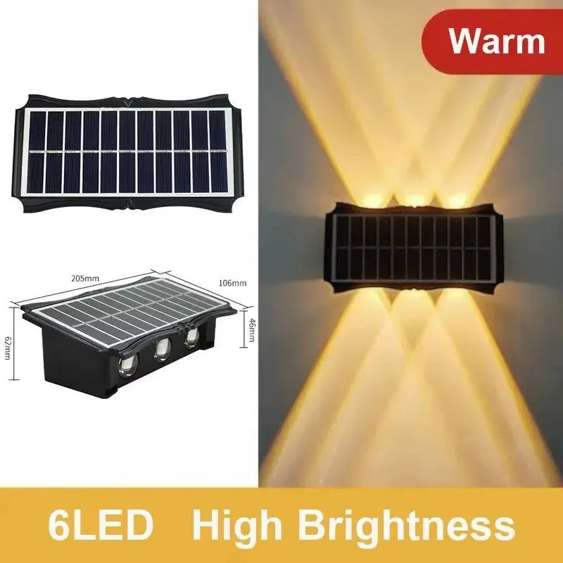 Solar Wall Lamp - Waterproof Outdoor LED Up & Down Light for Garden, Yard & Balcony Decor