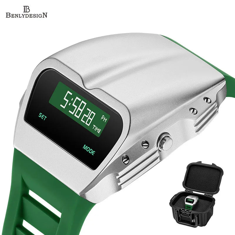 Men’s Retro Digital Watch - Waterproof Electronic Wristwatch with Vintage Style