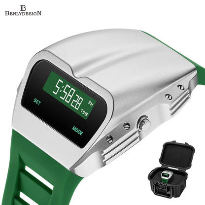 Men’s Retro Digital Watch - Waterproof Electronic Wristwatch with Vintage Style