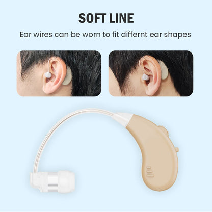 Digital Hearing Amplifiers - Invisible Rechargeable Hearing Aid Set with USB Charging Dock