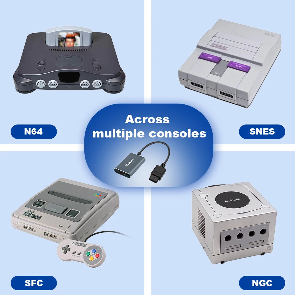 Bitfunx 720P HDMI Adapter – S-Video & AV to HDTV Converter for N64, SNES, SFC, NGC, NTSC & PAL Consoles