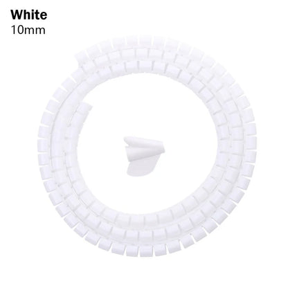 2M Spiral Cable Protector — Wire Organizer Tube for Computer Cords, Cable Management Clip, 10/16/22/28/32mm