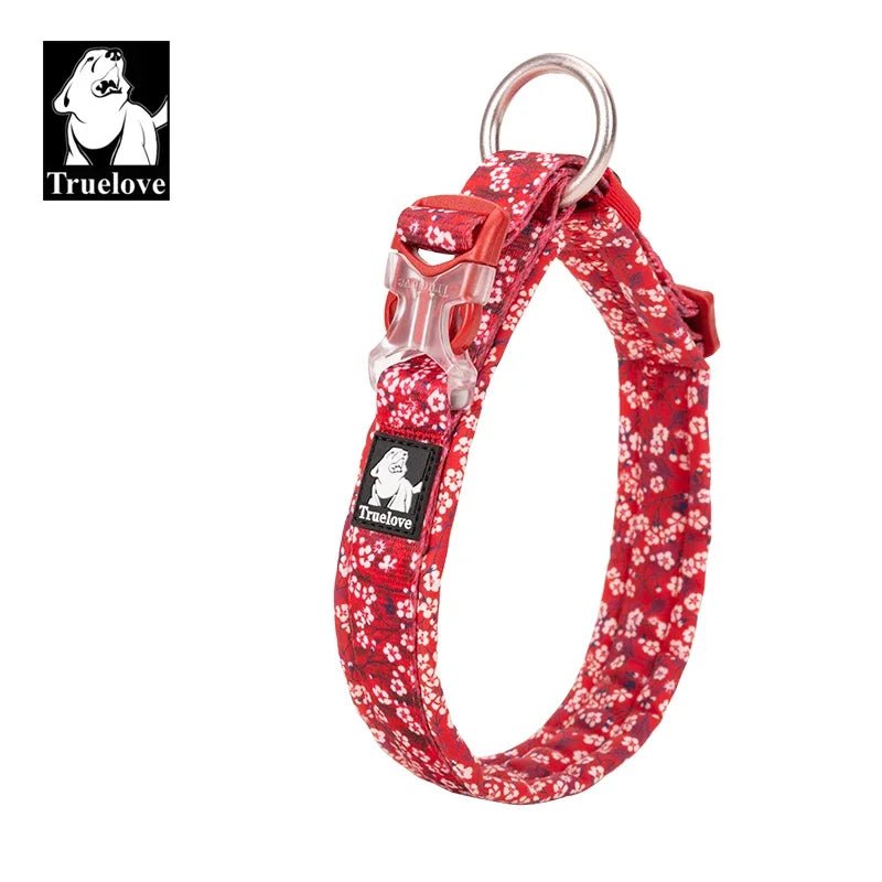 Truelove Floral Pet Collar – Padded Comfort Cushion, Camouflage Design for Small, Medium & Large Dogs, Outdoor Running Collar TLC5273