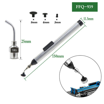 Vacuum Suction Pen Kit - IC SMD Pickup Tool with 3 Suction Cups for Electronics Repair and Desoldering