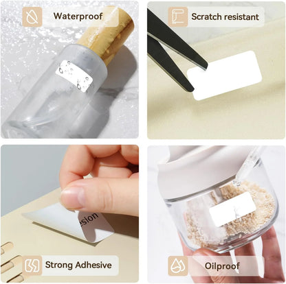 Niimbot D11/D110/D11H/D110M Label Sticker Paper, Self-Adhesive Waterproof Pure White Thermal Printer Labels for Home & Office Use