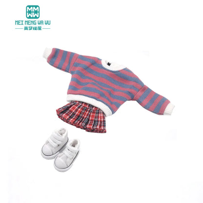 Blythe Doll Accessories Set – Fashion Sweatshirt, Shoe Covers & Sneakers for Blythe & Azone Dolls, Christmas Gift