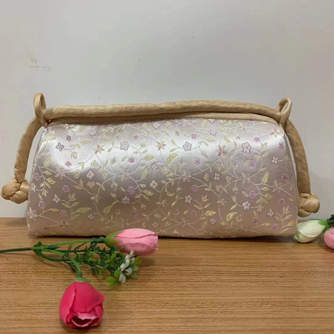 Luxury Silk Embroidered Women’s Handbag – Fashion Elegant Tote Clutch, Handmade Cosplay Style Evening Purse