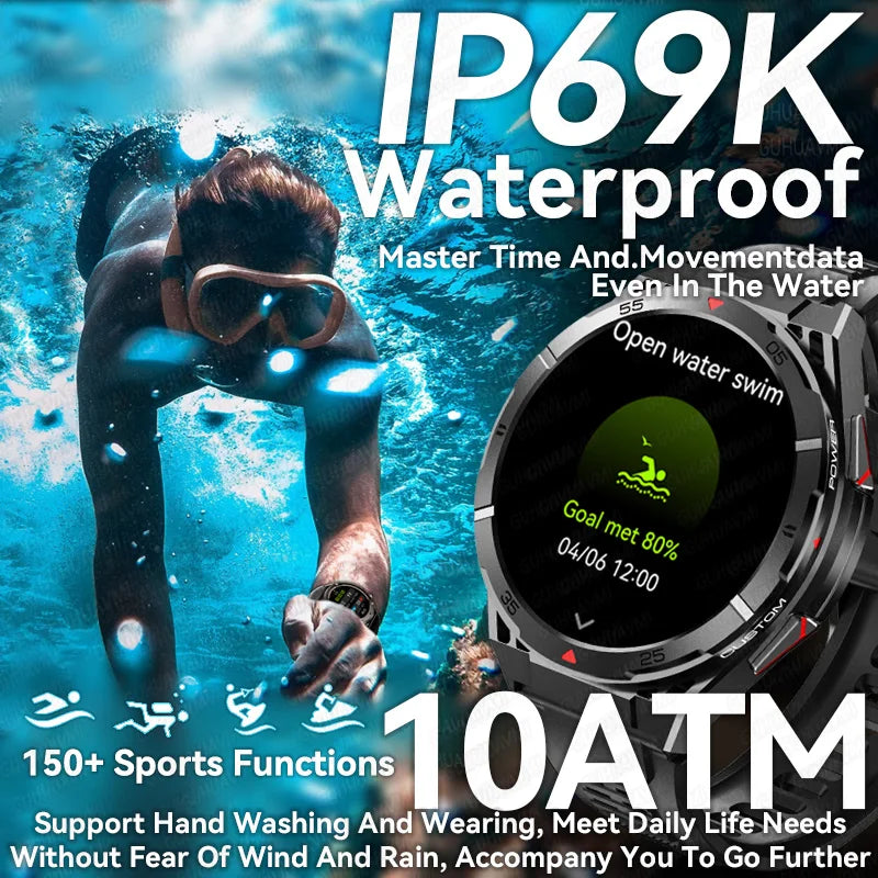 2025 Huawei Original Premium GPS Smartwatch — Ultra HD AMOLED Display, Built-in GPS, Bluetooth Call & 10ATM Waterproof Smart Bracelet