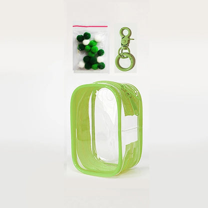 Transparent Jewelry Organizer Box – Plastic Storage Pouch with Keychain, Dustproof Case, Cute Doll Bag for Accessories
