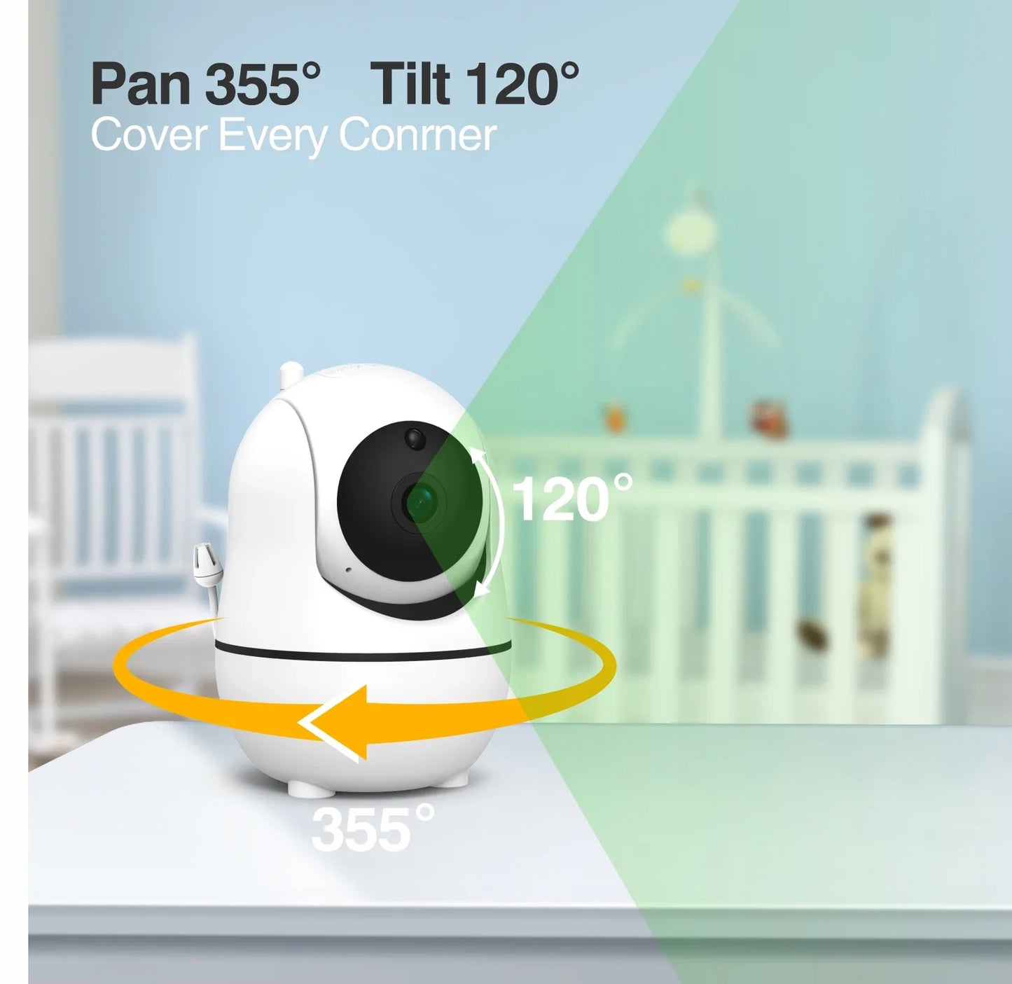 Babystar 7" Video Baby Monitor – 1080P HD IPS Display, Supports 2 HD Cameras, 24-Hour Battery, 1000ft Range, Split-Screen Babyphone