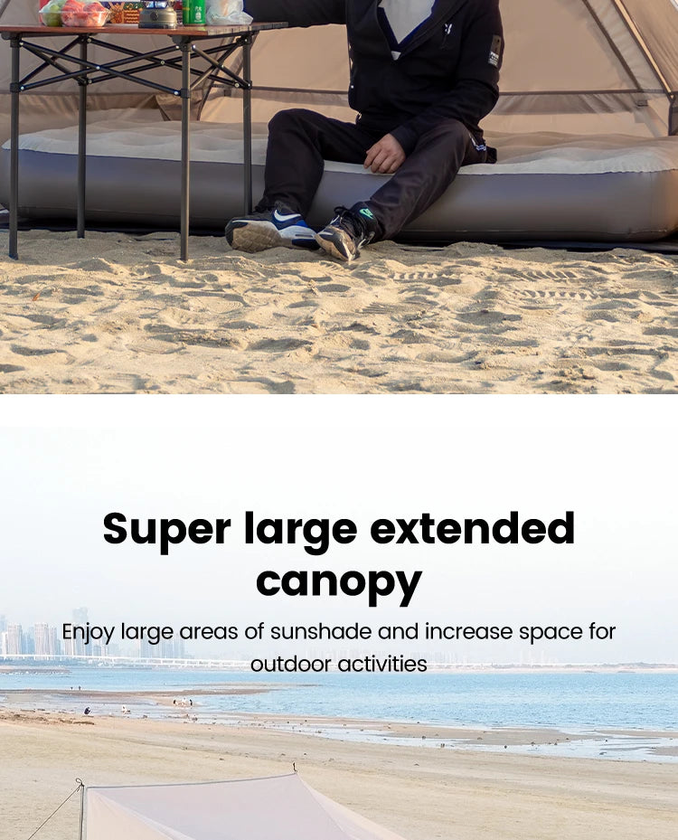 Sonuto Outdoor 3-4P One-Touch Camping Tent – Automatic Quick Open Beach, Fishing, Picnic & Family Travel Tent with Anti-UV Shade