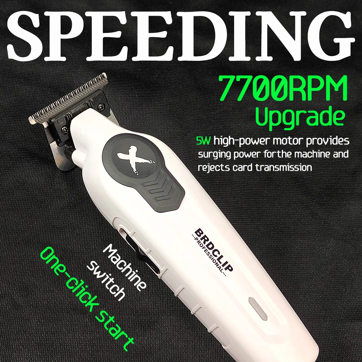 BRDCLIP X Series FA1T Professional Hair Trimmer – 7700RPM Electric Clipper with DLC Blade for Men & Barber Shop Use