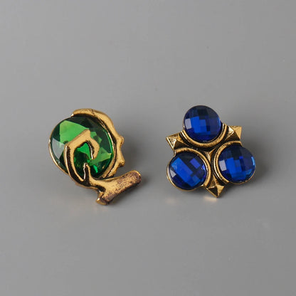 Zelda Hylian Shield Brooch Set - Master Sword, Majora’s Mask & Spiritual Stones Lapel Pins
