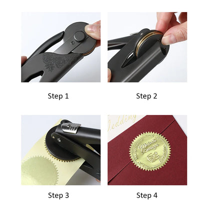 Custom Logo Embossing Stamp Machine – Personalized Emblem Seal for Wedding, Library, Book & Paper Stamps